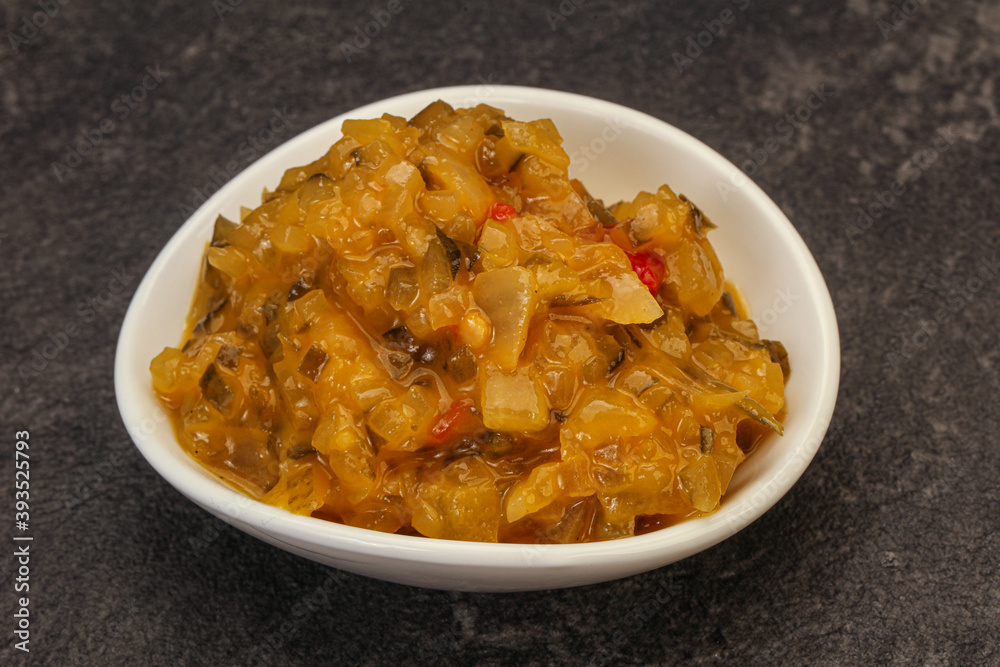 Relish sauce with cucumbers and mustard Relish sauce with cucumbers and mustard