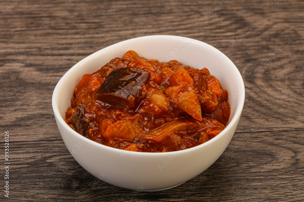 Eggplant saute with tomato and herbs Eggplant saute with tomato and herbs