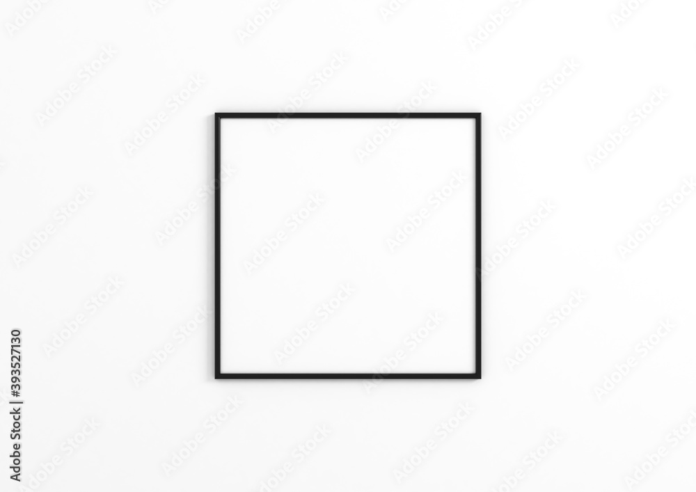 10x10 Black Frame Mockup. Black Frame on a white wall. 10x10 Black Frame Mockup. Black Frame on a white wall.