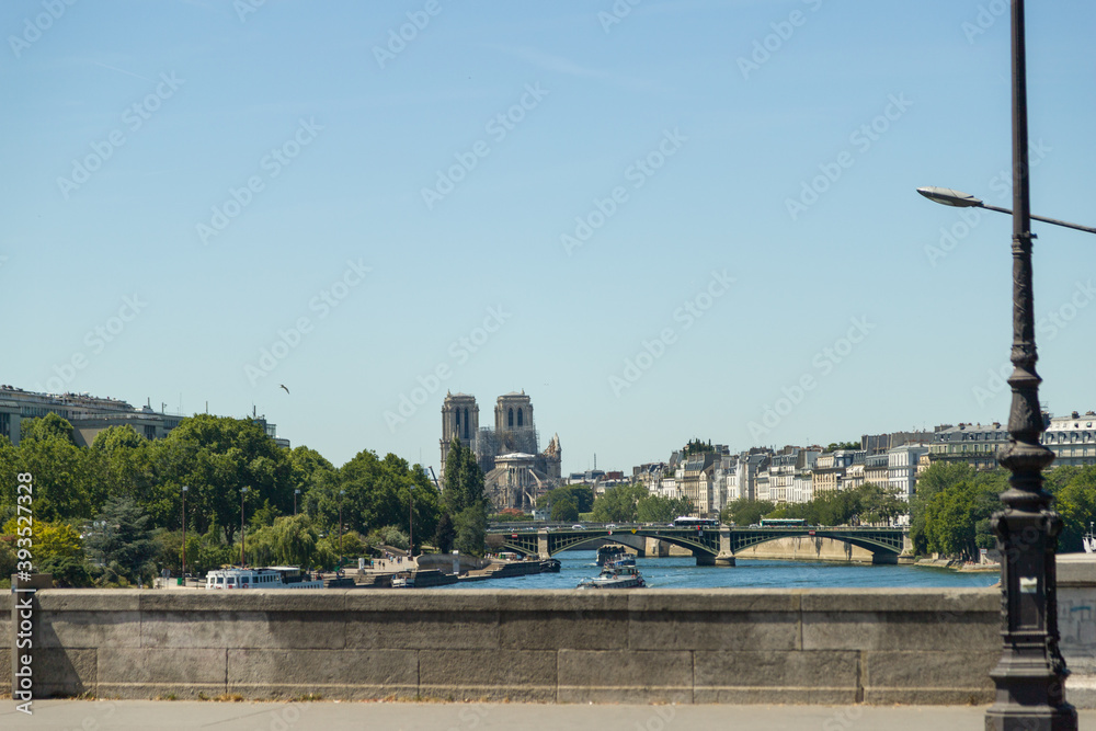 view of the river seine in paris france