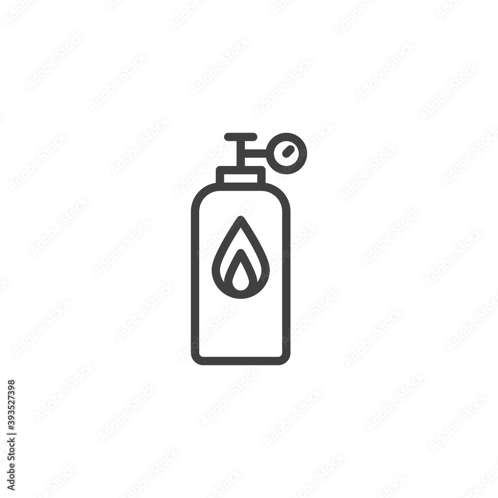 LPG gas bottle line icon. linear style sign for mobile concept and web design. Gas cylinder outline vector icon. Symbol, logo illustration. Vector graphics LPG gas bottle line icon. linear style sign for mobile concept and web design. Gas cylinder outline vector icon. Symbol, logo illustration. Vector graphics