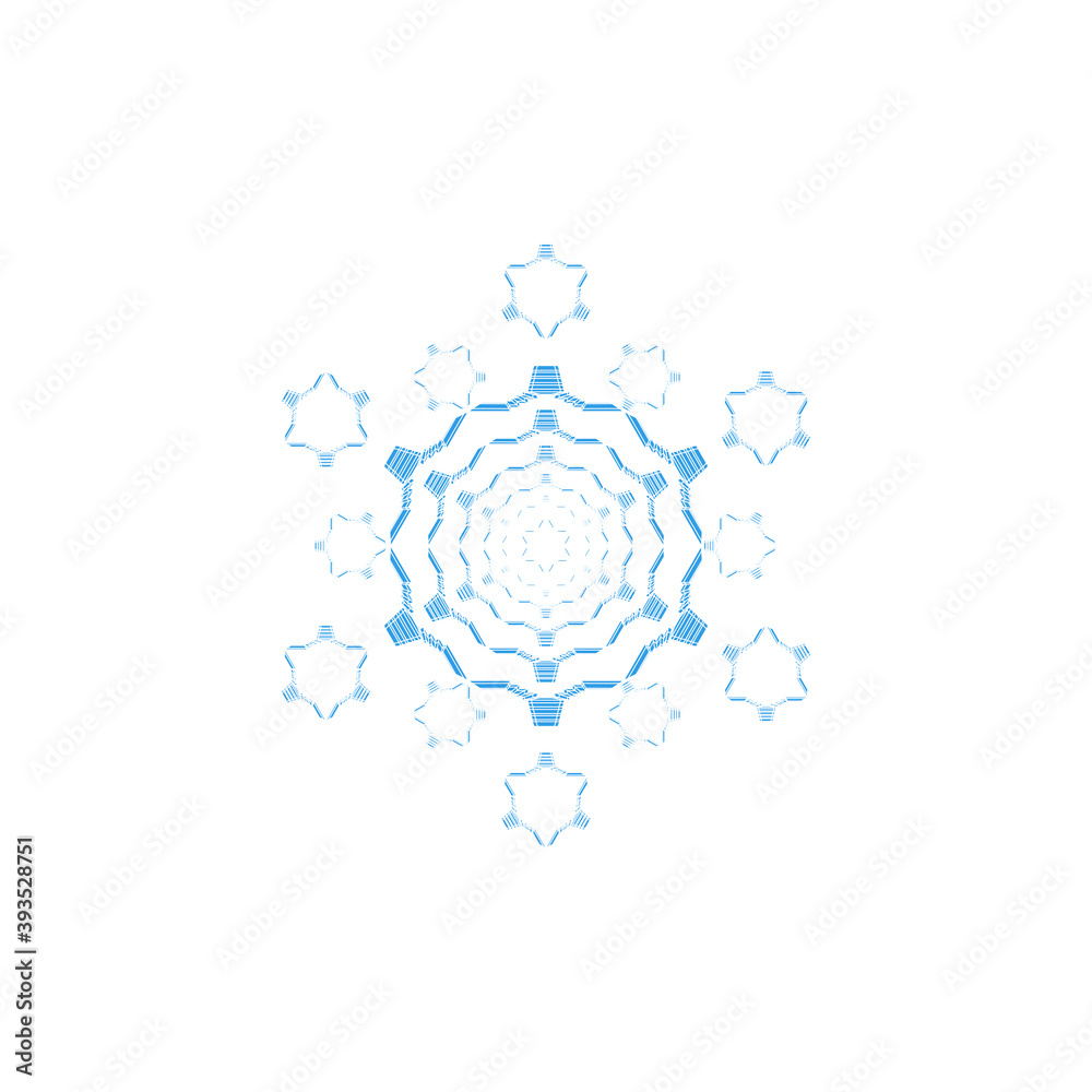 Snowflake flower icon. Pattern sign. Vector graphics for background, design of holiday cards, applications, website, advertisements. Decor frame.