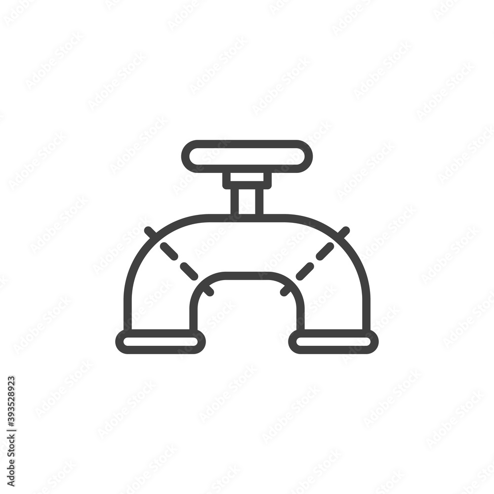 Pipe with valve line icon. linear style sign for mobile concept and web design. Gas pipe outline vector icon. Symbol, logo illustration. Vector graphics Pipe with valve line icon. linear style sign for mobile concept and web design. Gas pipe outline vector icon. Symbol, logo illustration. Vector graphics