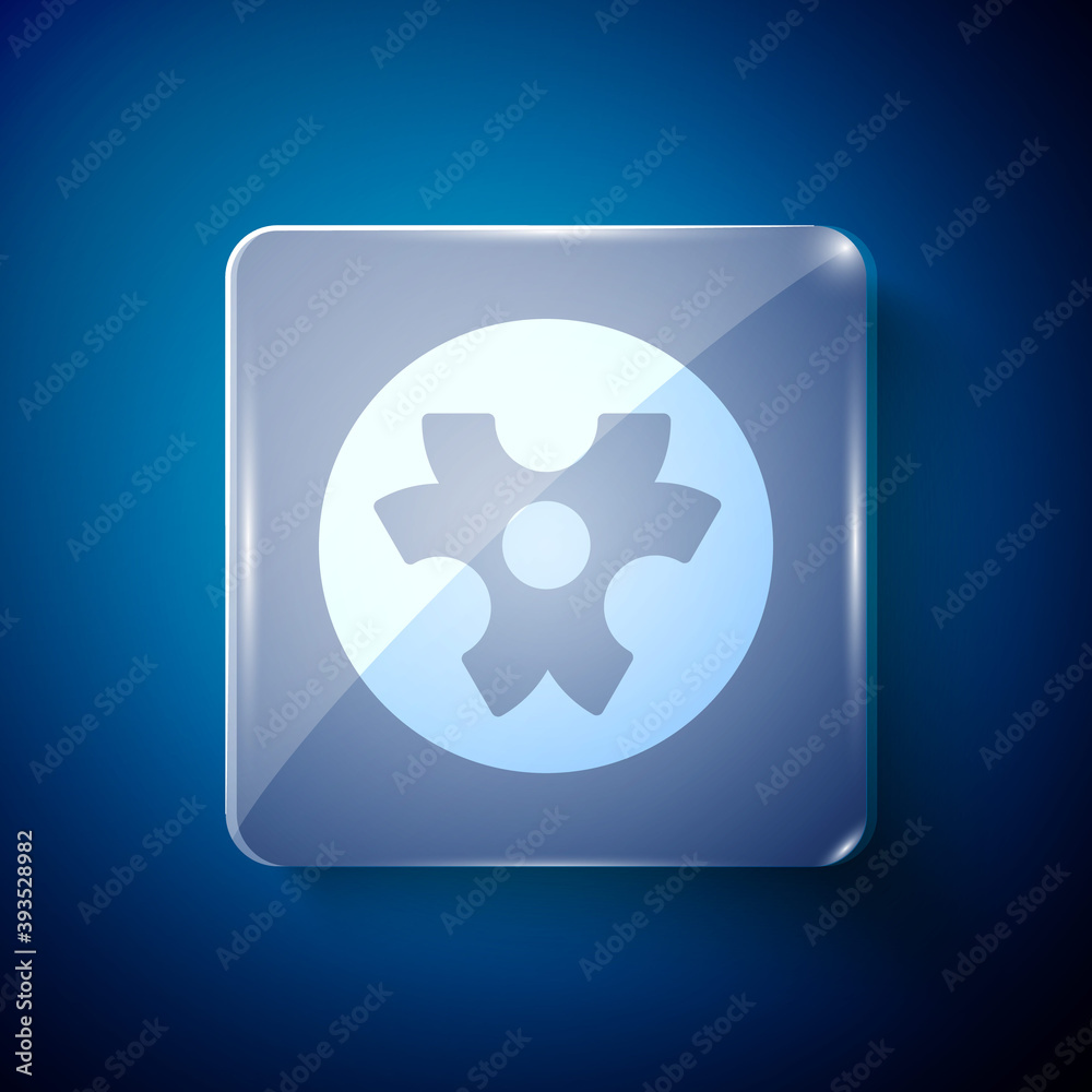 White Biohazard symbol icon isolated on blue background. Square glass panels. Vector. White Biohazard symbol icon isolated on blue background. Square glass panels. Vector.