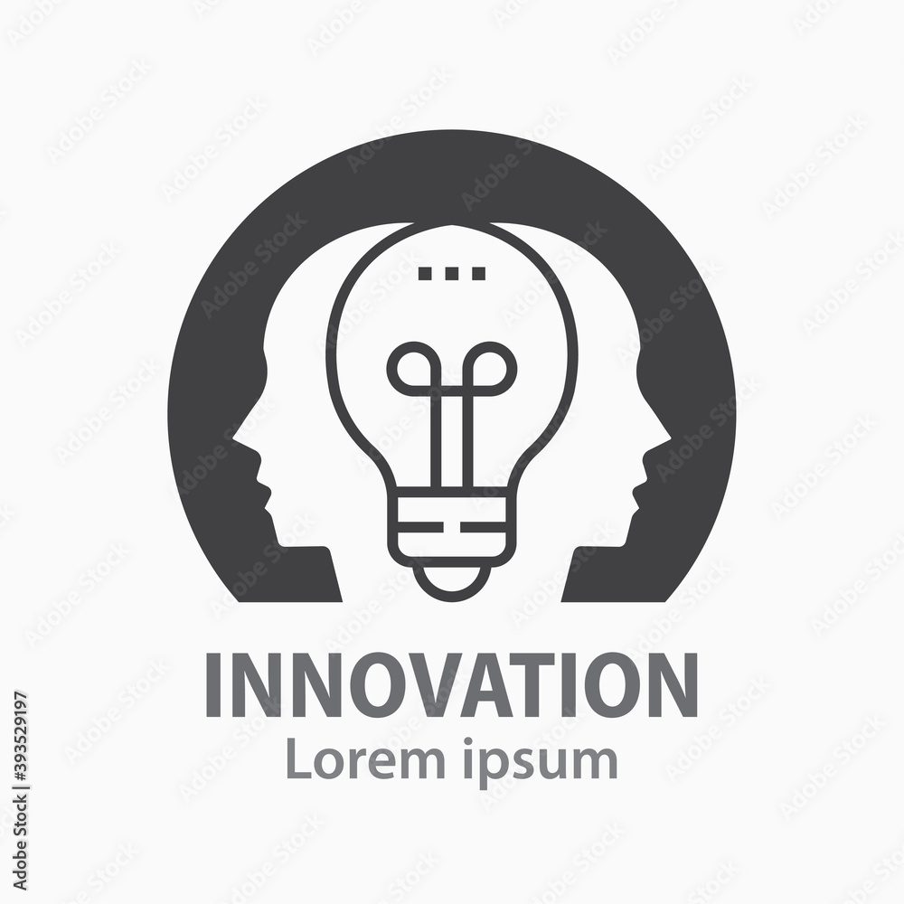 Innovation icon. Vector illustration. Sign of startup, idea, artificial intelligence logo. Innovation icon. Vector illustration. Sign of startup, idea, artificial intelligence logo.