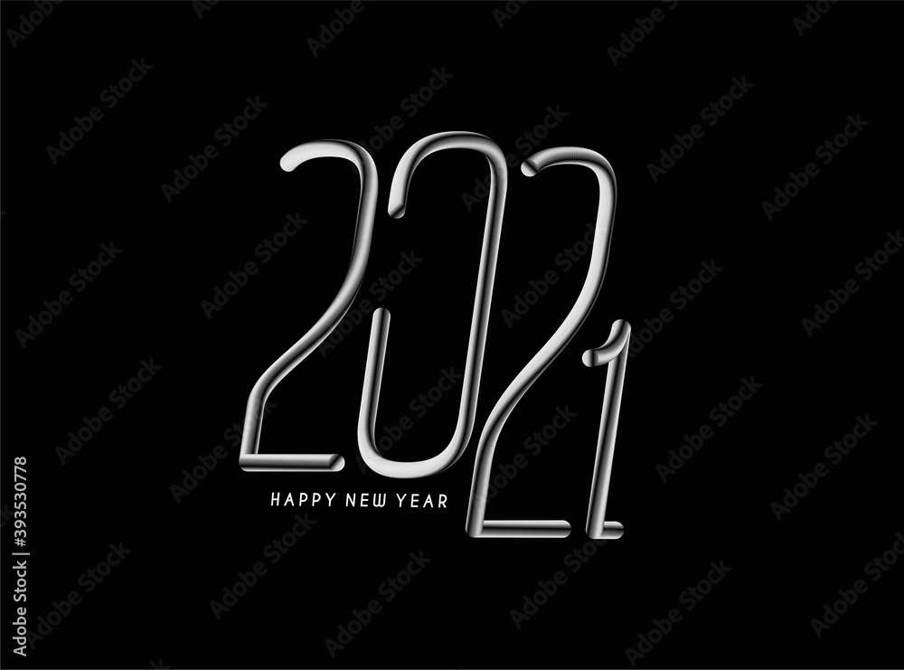 Happy New Year 2021 Text Typography Design Patter, Vector illustration. Happy New Year 2021 Text Typography Design Patter, Vector illustration.