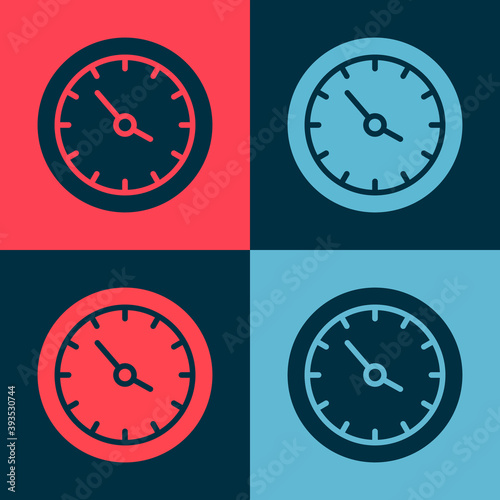 Free Download Pop art Train station clock icon isolated on color background. Vector. - GFXLoad