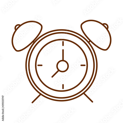 alarm clock time vintage cartoon line icon
