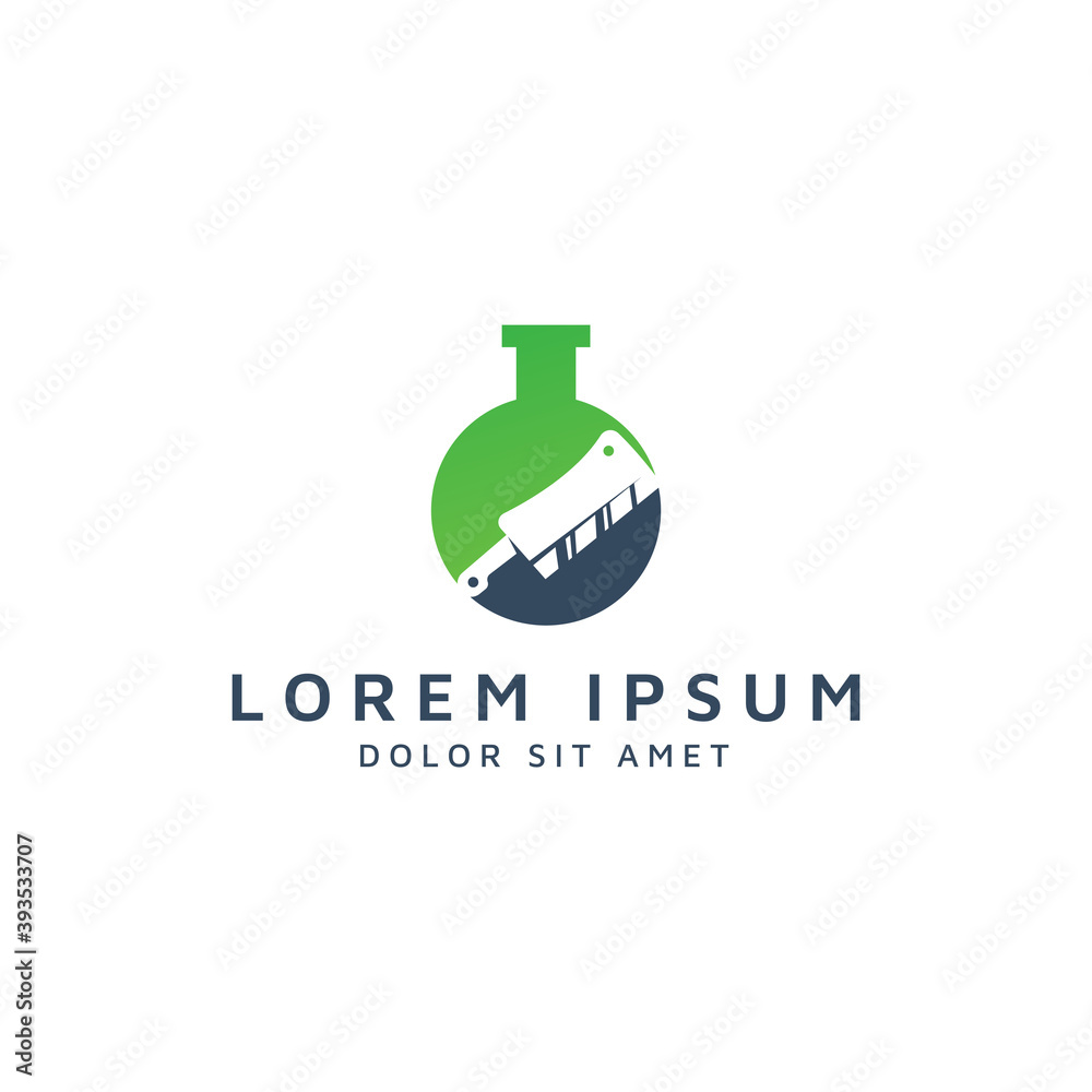 lab and knife negative space logo design lab and knife negative space logo design