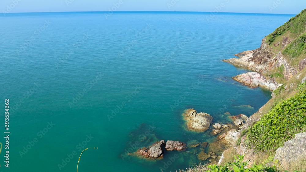 Beautiful island view with clear water, beautiful sky.