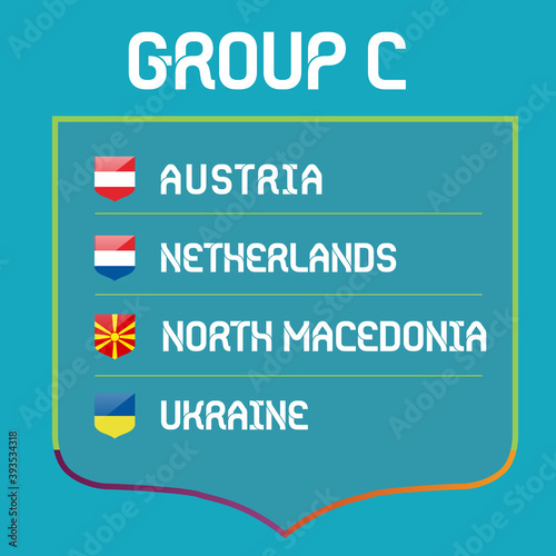 European football championship 2020 / 2021 groups vector