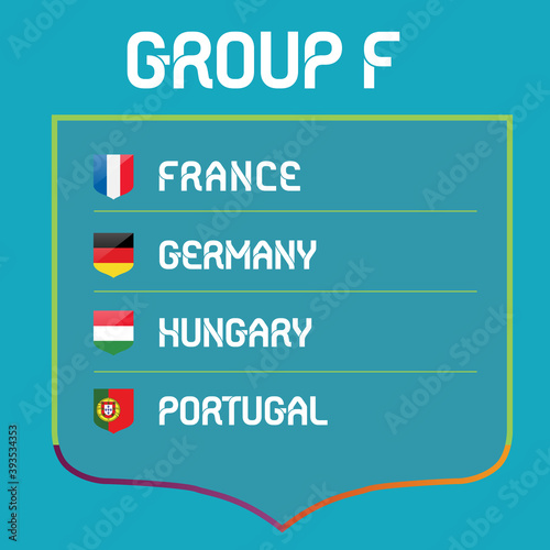 European football championship 2020 / 2021 groups vector
