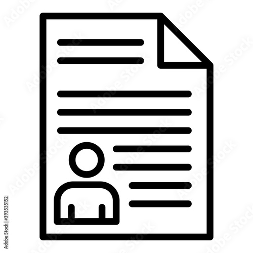 Mentor cv icon. Outline mentor cv vector icon for web design isolated on white background