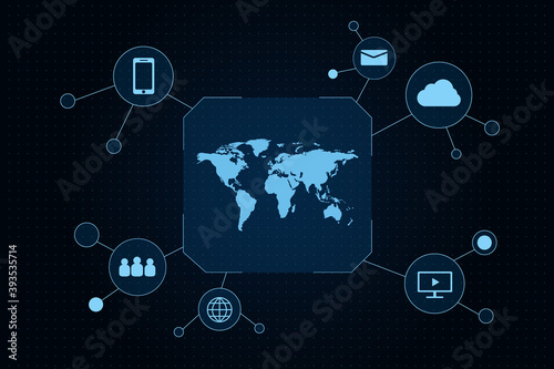 Global network connection people. Social network concept. business. internet.	
