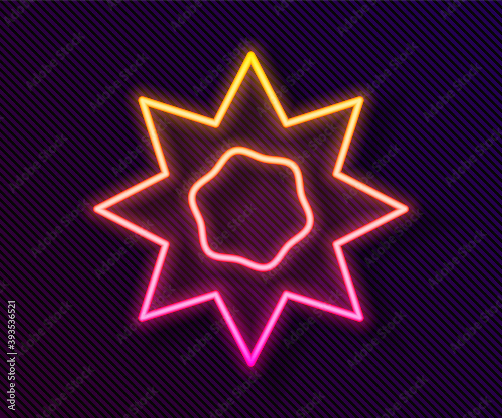 Glowing neon line Sun icon isolated on black background. Summer symbol. Good sunny day. Vector. Glowing neon line Sun icon isolated on black background. Summer symbol. Good sunny day. Vector.