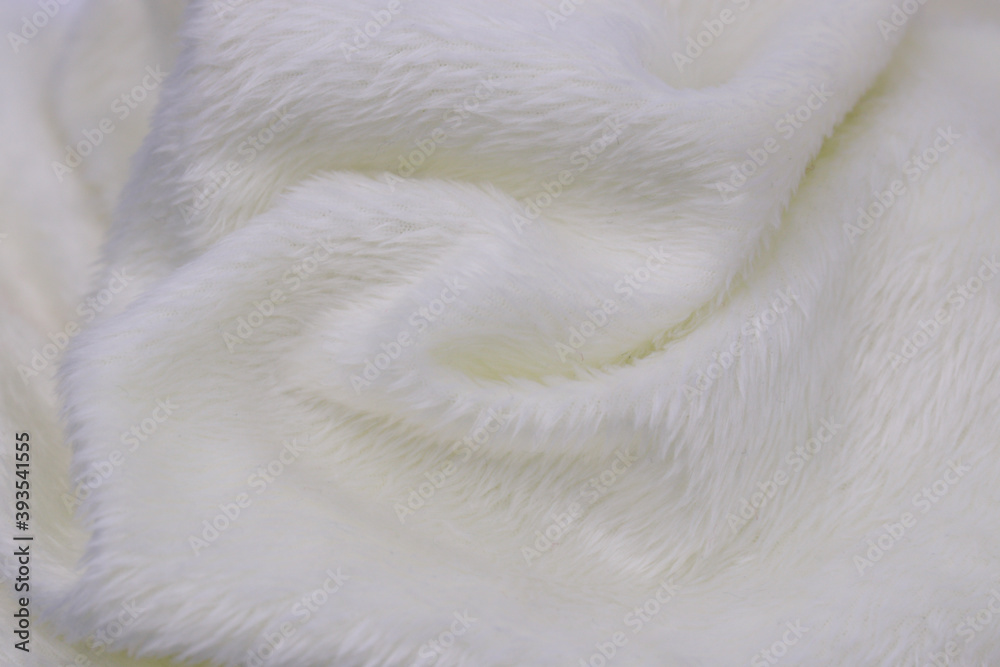 Showing Detail  of texture and Pattern of Off White Fur, Soft and Fluffy