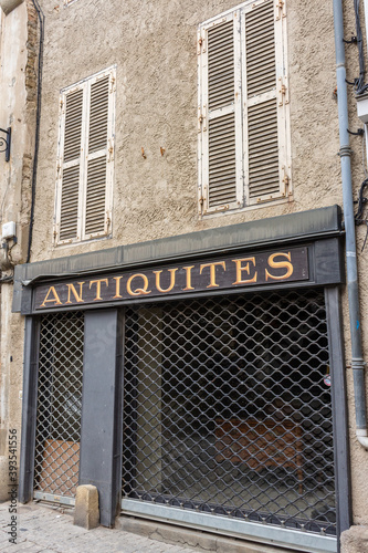 Carcassonne / France - March 15, 2020 - The French Antique Store in the Cité de Carcassonne.