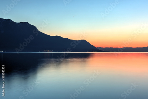 Sunset over Lake Geneva, Switzerland as seen from Montreux © Bogdan Lazar