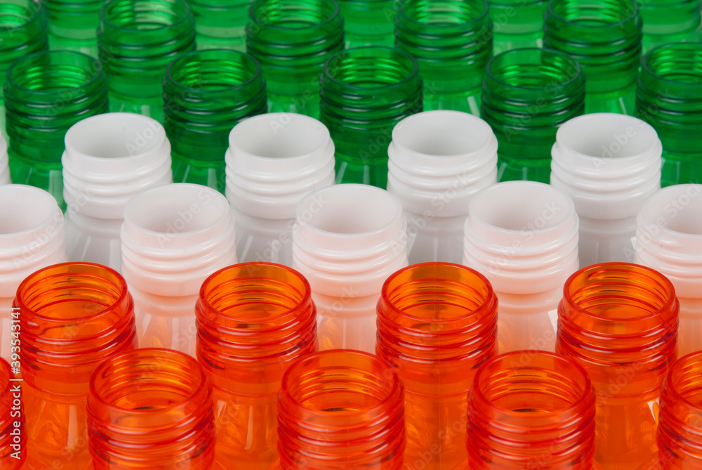 Three colours Plastic bottles like Indian Flag Three colours Plastic bottles like Indian Flag