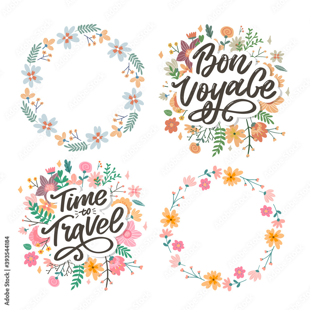 Calligraphic Writing lettering Time to Travel vector illustration