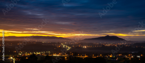 sunset over the bay of A Frouxeira and Valdoviño in Galicia © makasana photo