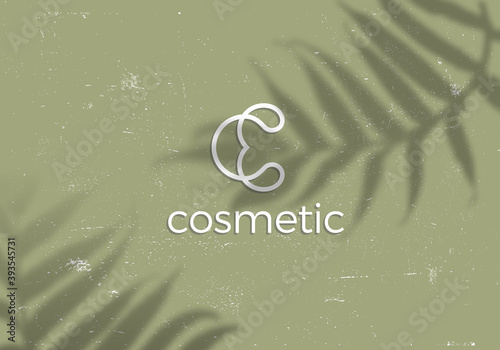 Vector Concept of Minimalist Symbol for Eco Cosmetic Brands. Business Logo Template. C and E Emblem