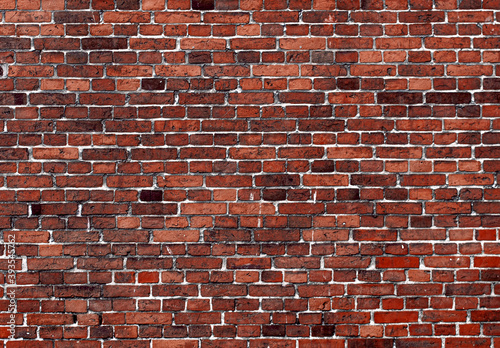 texture of old dark grunge red brick wall background 