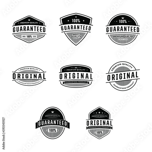 Vintage Guaranteed & Original Badges Label. Sticker and Stamp Template Vector eps 10
