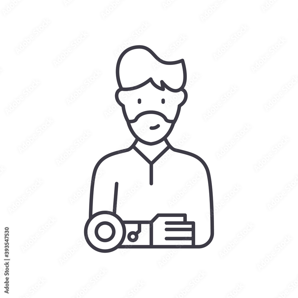 Cyber people icon, linear isolated illustration, thin line vector, web design sign, outline concept symbol with editable stroke on white background.