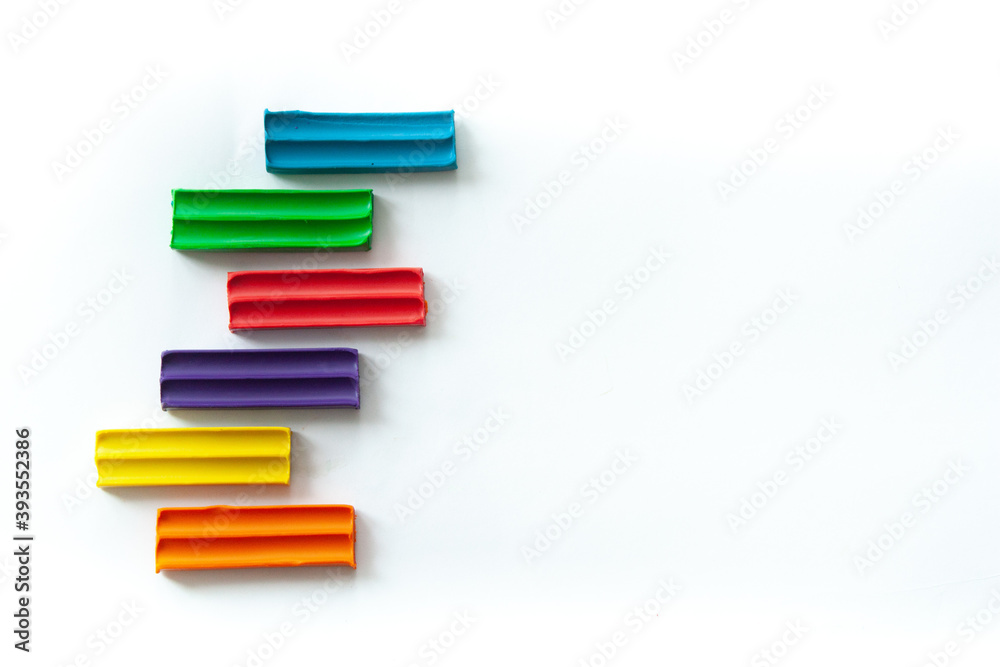 Multicolored plasticine. Child development. Art and education. Multicolored plasticine. Child development. Art and education.