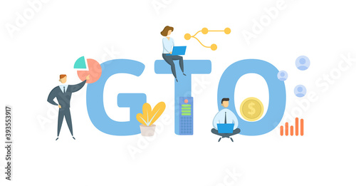 GTO, Group Training Organisation. Concept with keywords, people and icons. Flat vector illustration. Isolated on white background.