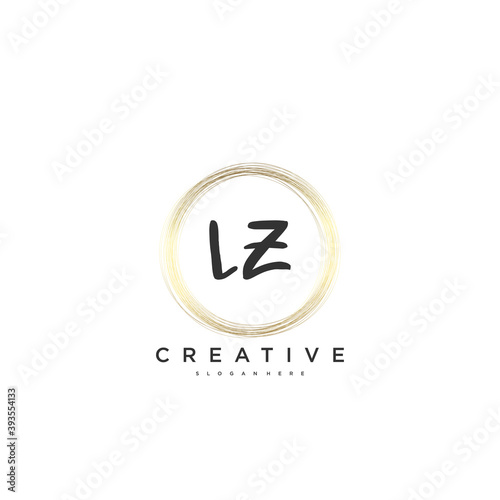 LZ Beauty vector initial logo, handwriting logo art design of initial signature, wedding, fashion, jewerly, boutique, floral and botanical with creative template for any company or business. photo