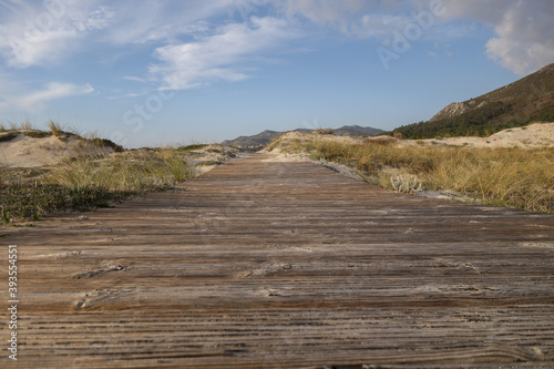 Amazing shot of the Larino beach in Galicia, Spain