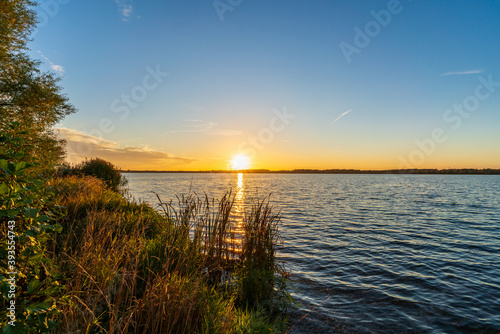 Romantic sunset at a lake