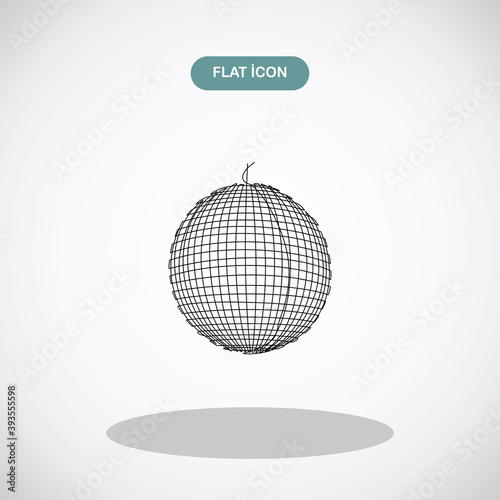 Isolated disco ball.Vector single continuous one line art drawing