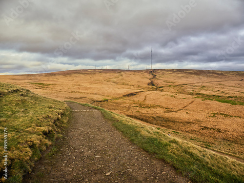 Rivington Pike and Winter Hill above Anglezarke Reservoir in the West pennines photo