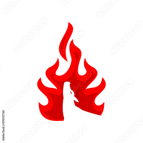 white cow complained logotype, burning icons, vector illustrations