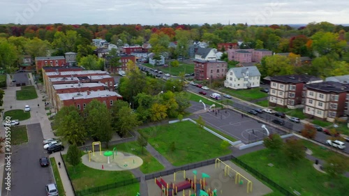 Aerial View of Apartment Complexes Near Downtown Hartford