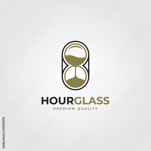 hourglass logo line art vector minimalist illustration design