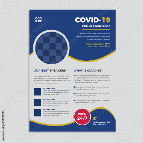 Covid-19 Flyer Template Design Corona Virus Flyer Template Design