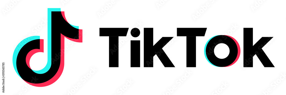 Tiktok icon. Isolated Tik Tok logo on white background. TikTok logotype