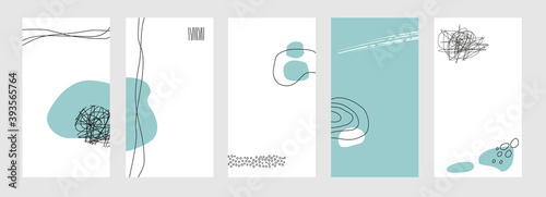 Set of abstract backgrounds for social networks stories. Vector