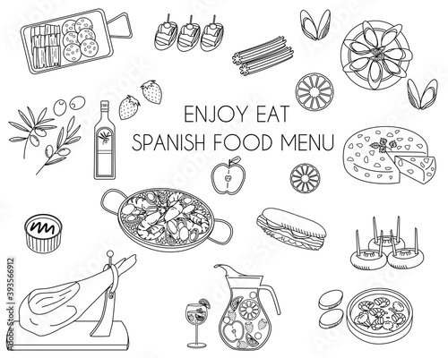 Spanish food menu icon