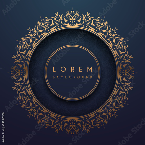 Abstract gold circle ornamental frame