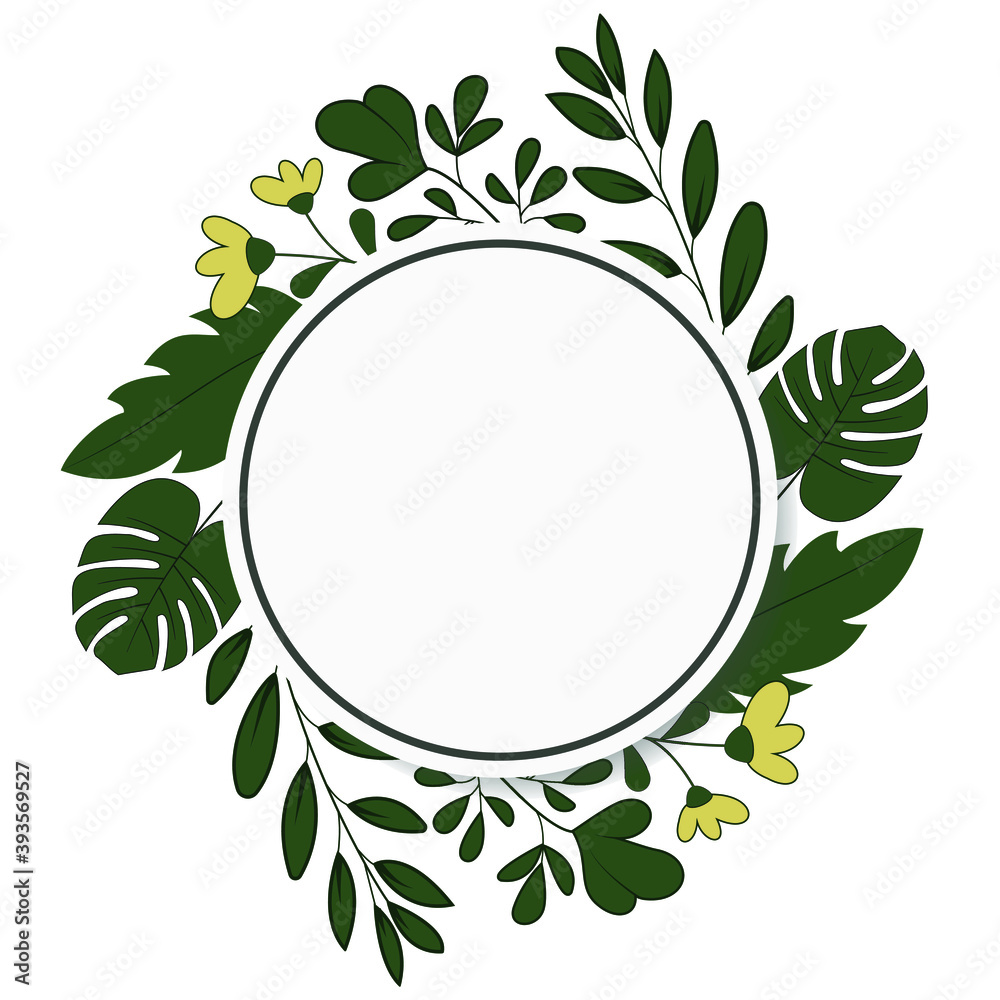 Vector card with herbal twigs and branches wreath Vector card with herbal twigs and branches wreath