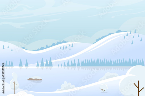 Christmas winter landscape background