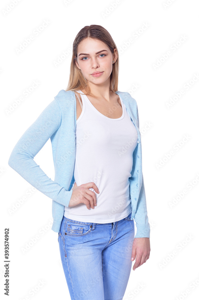 Obraz premium Portrait of beautiful woman wearing casual clothing