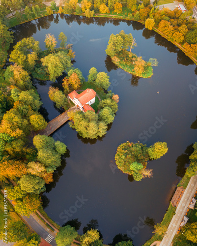 Obraz na płótnie Church On The Water in Zwierzyniec w salonie
