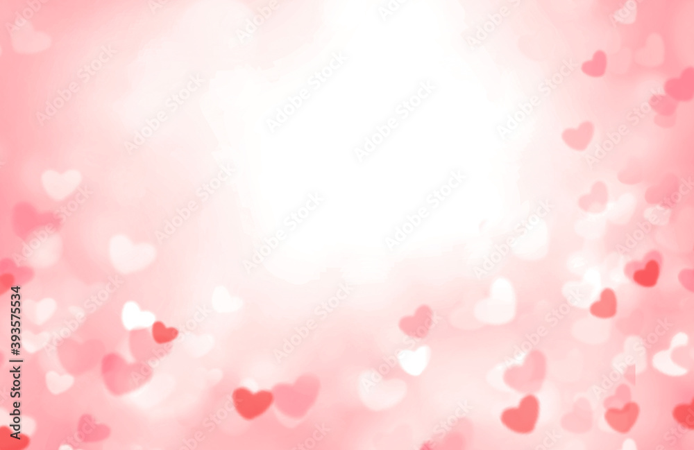 Valentine's day background,blurred hearts bokeh.Romantic backdrop.