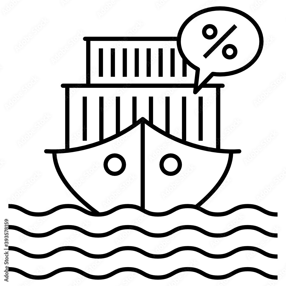Tariff on imports or exports Goods Concept, International Trade Vector Icon Design, Compulsory Financial charges and Taxation Symbol on White Background, Levy Sign Tariff on imports or exports Goods Concept, International Trade Vector Icon Design, Compulsory Financial charges and Taxation Symbol on White Background, Levy Sign